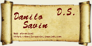 Danilo Savin vizit kartica